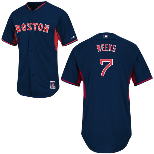 Jemile Weeks #7 Youth Baseball Jersey-Boston Red Sox Authentic 2014 Road Cool Base BP Navy MLB Jersey